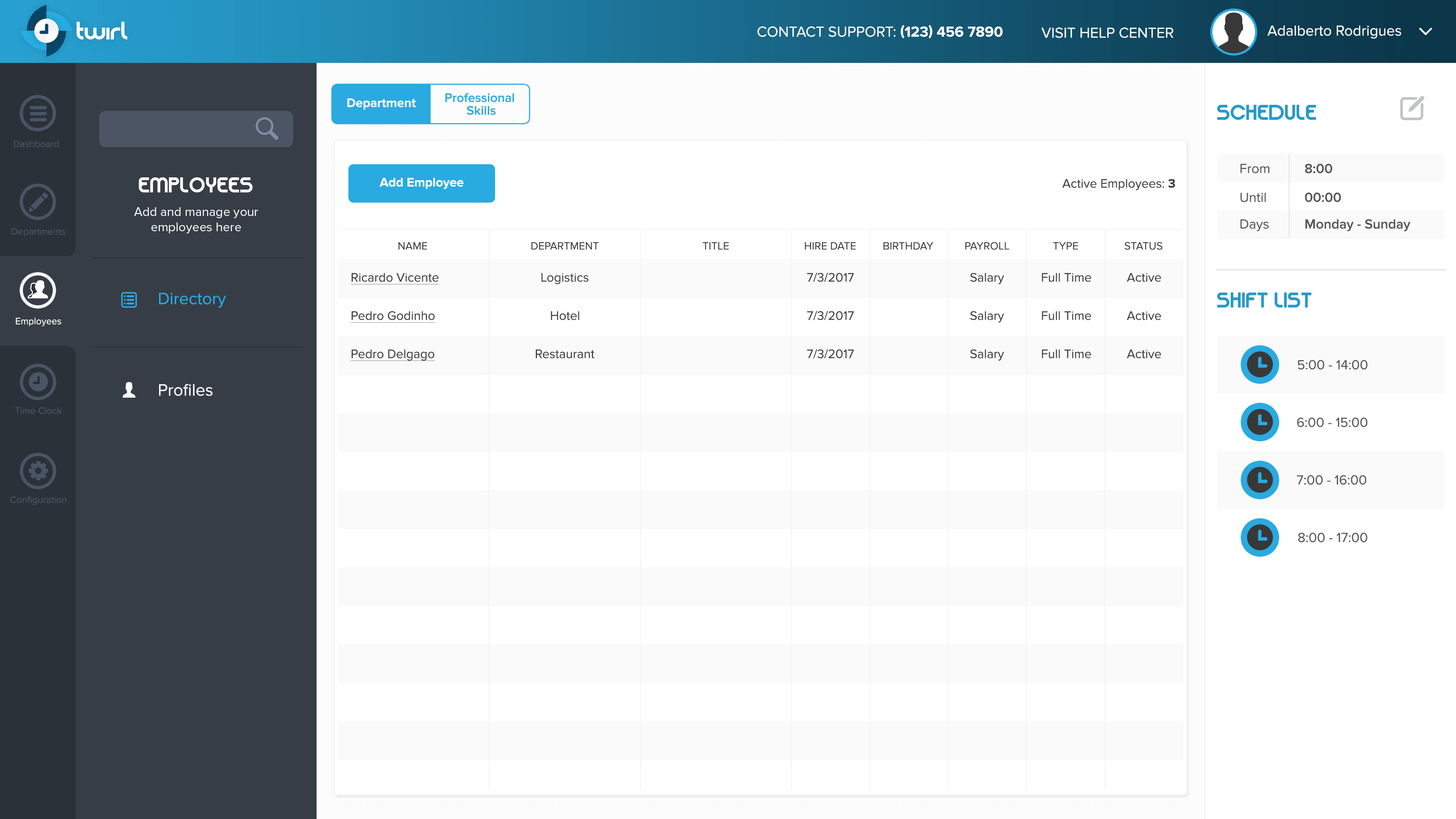 Twirl UI design
