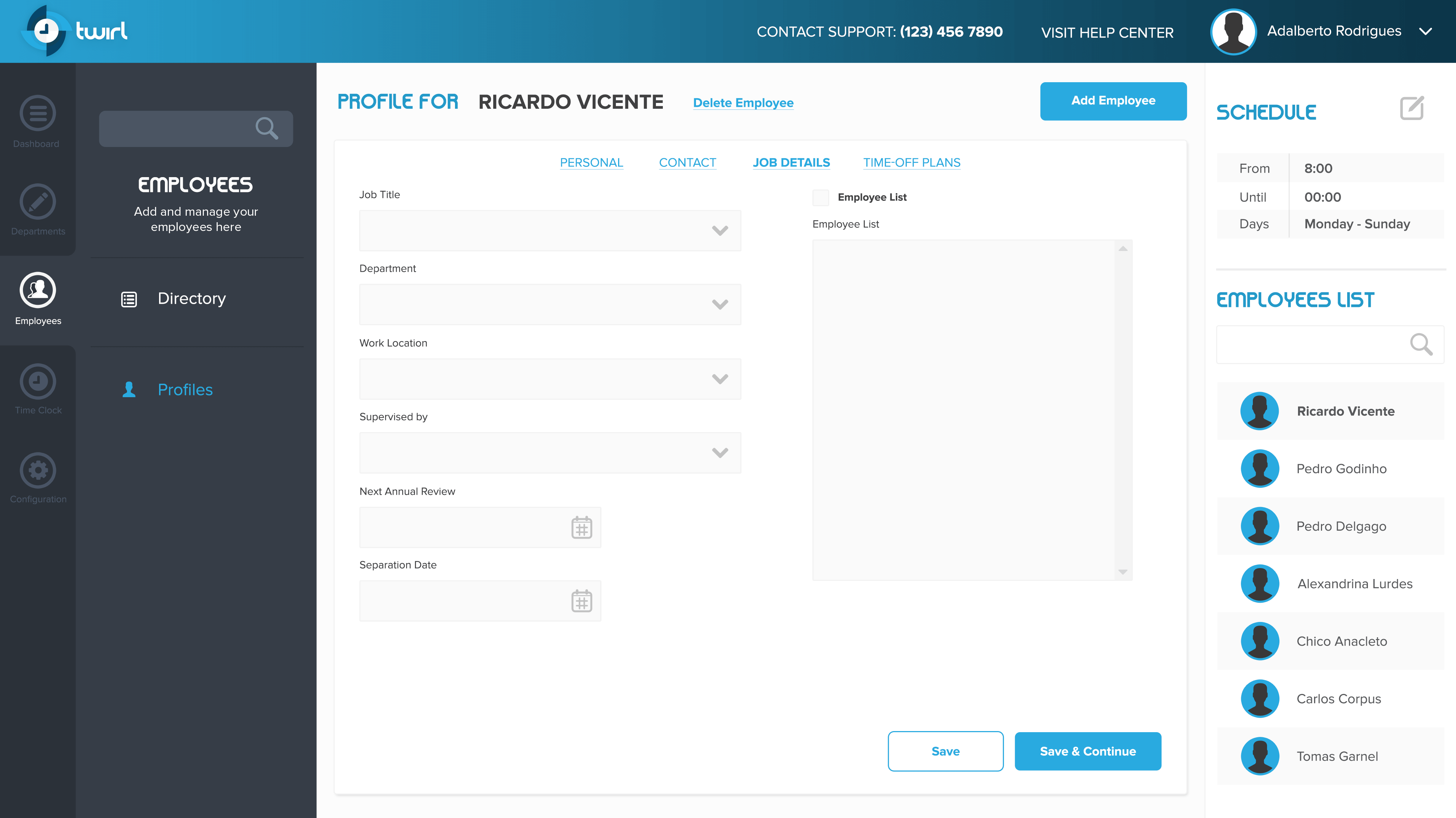 Twirl UI design