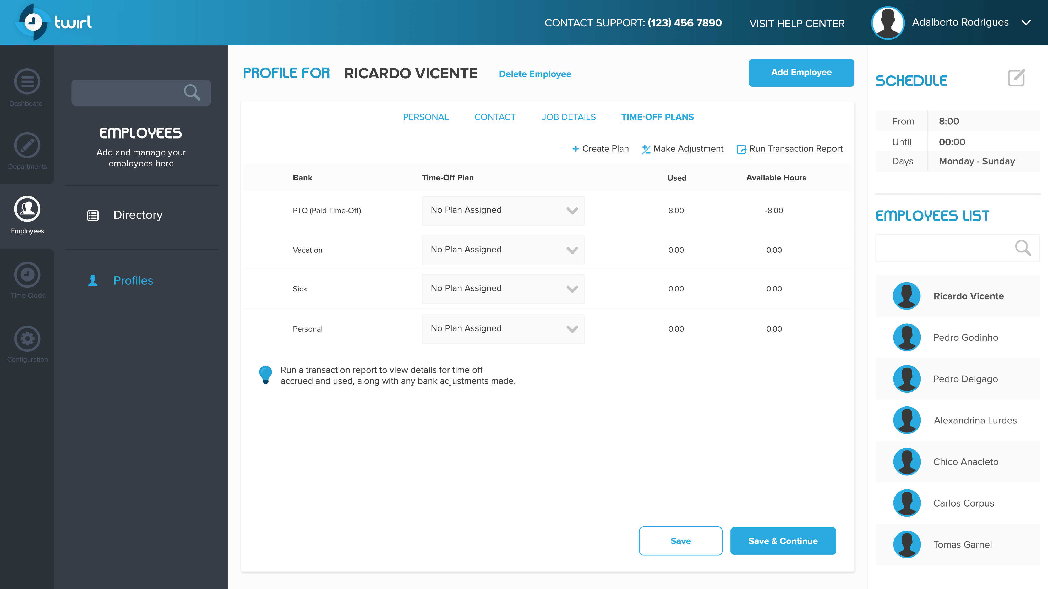 Twirl UI design