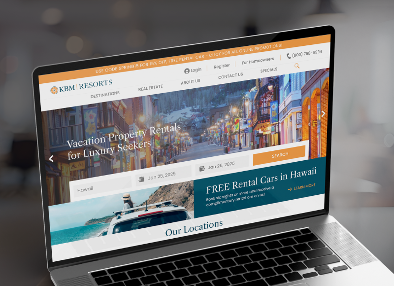 KBM Resorts Homepage Redesign